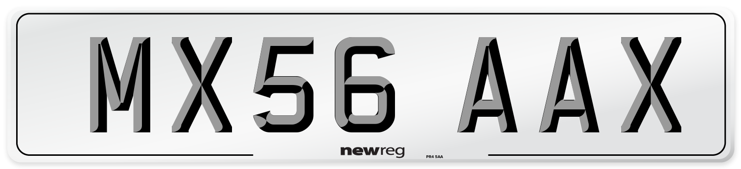MX56 AAX Number Plate from New Reg